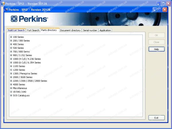 نرم افزار تعمیر و نگهداری و پارت نامبر قطعات پرکینز Perkins SPI2 2016A