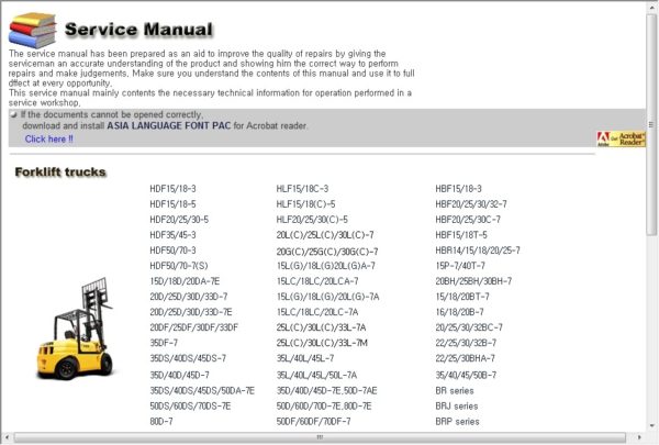 Hyundai Forklift Service Manual